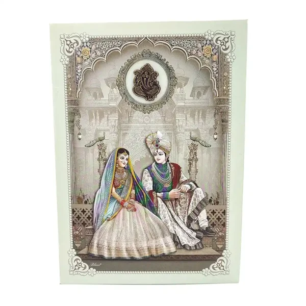 Raja Rani Gold Foil Wedding Invitation